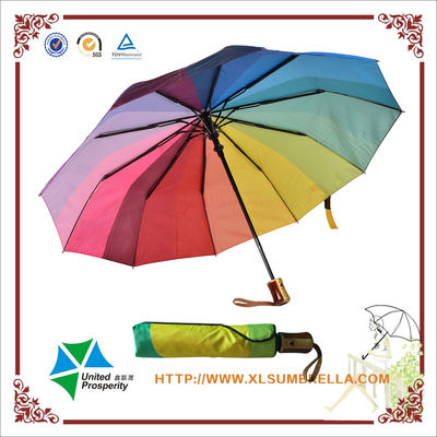 Windregenboog Twee Vouwende Paraplu met 8mm Metaalschacht