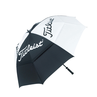 De dubbele paraplu van het Laag Wind Auto Open Rechte Golf met Aangepast Embleem
